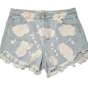 Wild Fable light wash bleach dye high rise cutoff denim shorts size 18